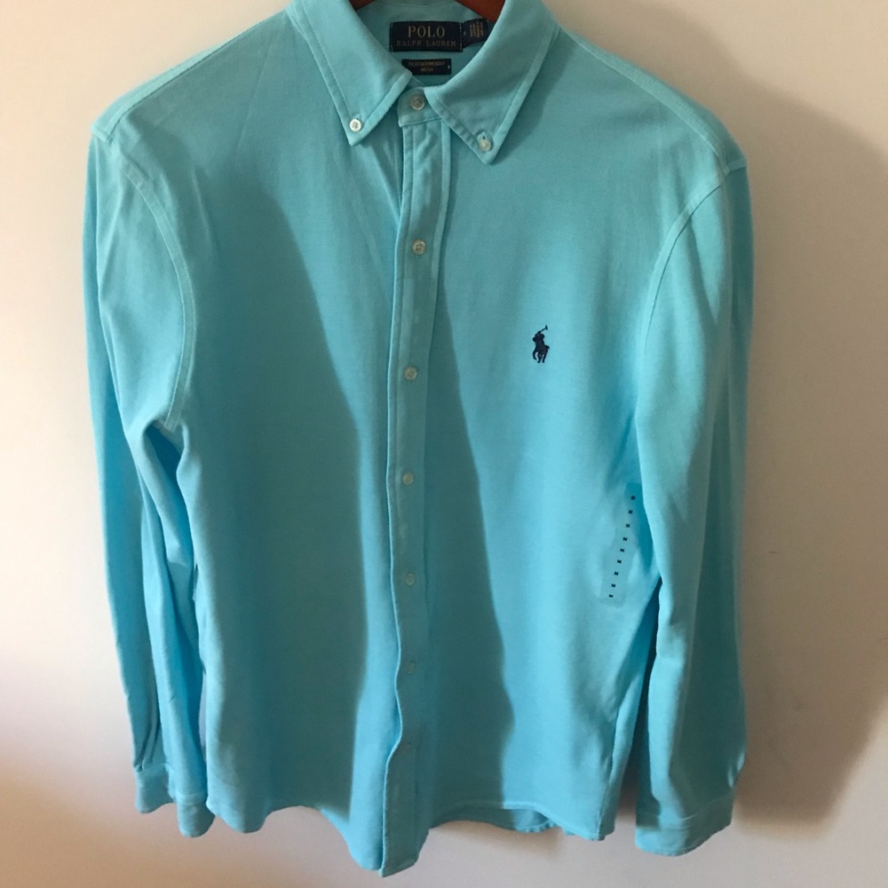 Polo Ralph Lauren Aqua Blue Button Down Shirt